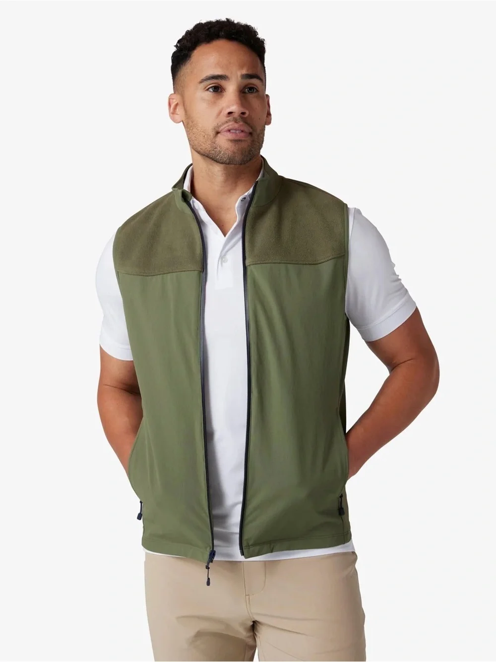 Mizzen + Main Venture Vest Olive Sage Full Zip Performance XL